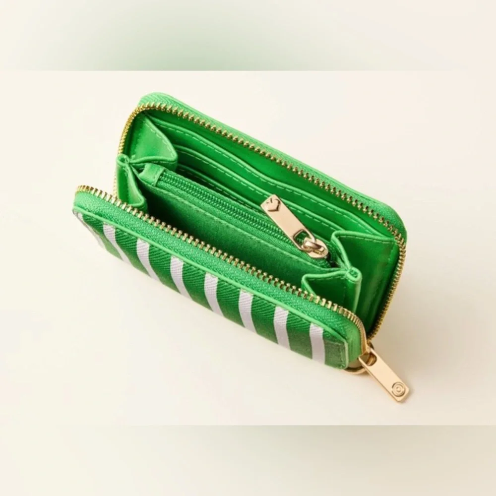 Kate Spade NY- Green/White Stripe Mini Crossbody/Gold Chain Strap/Accessories